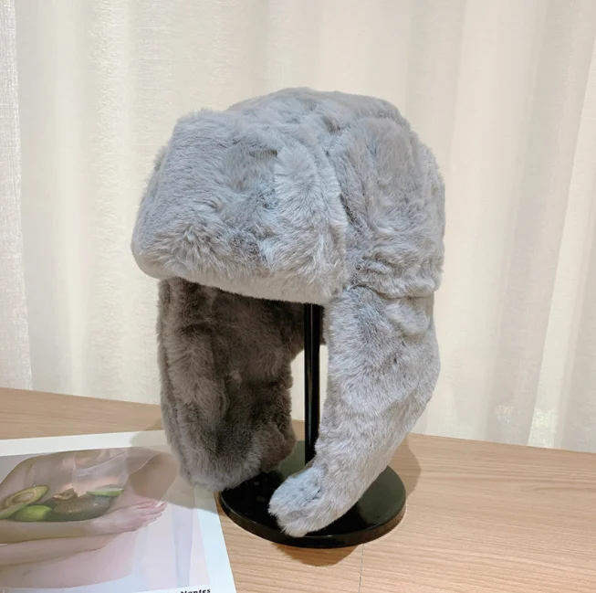 Gorro grueso y cálido para invierno, gorros rusos, moda coreana, Ushanka, orejeras, piloto, tendencia de mujer, sombrero de bombardero ajustable_voghion.com