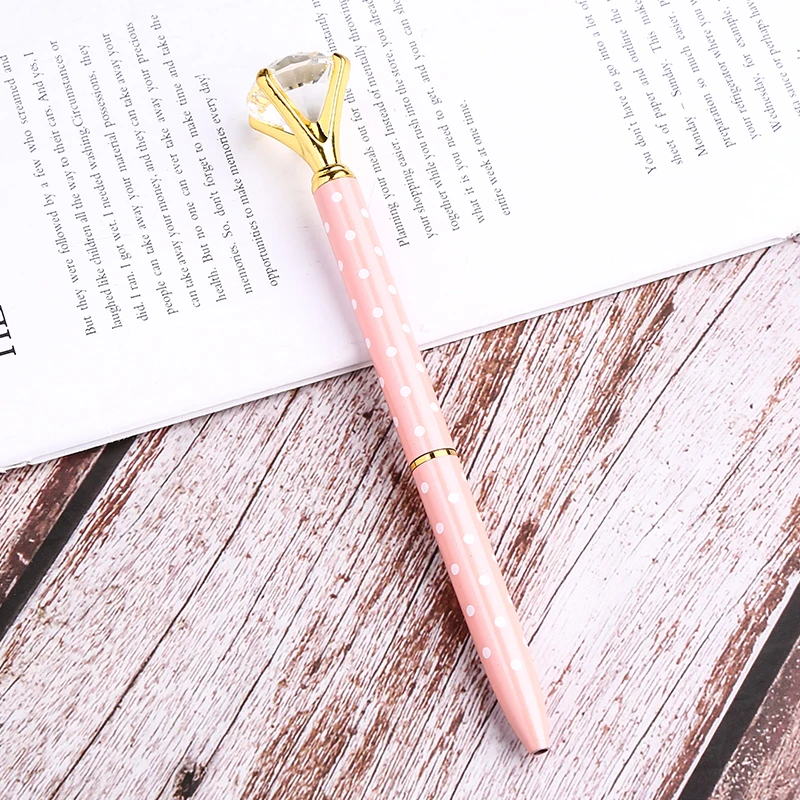 Pink Dot Алмазная шариковая ручка Scepter для школы, персонализированные Кристальные ручки для письма для школы, офиса, стационарная металлическая Роскошная шариковая ручка - Цвет: Pink Dot