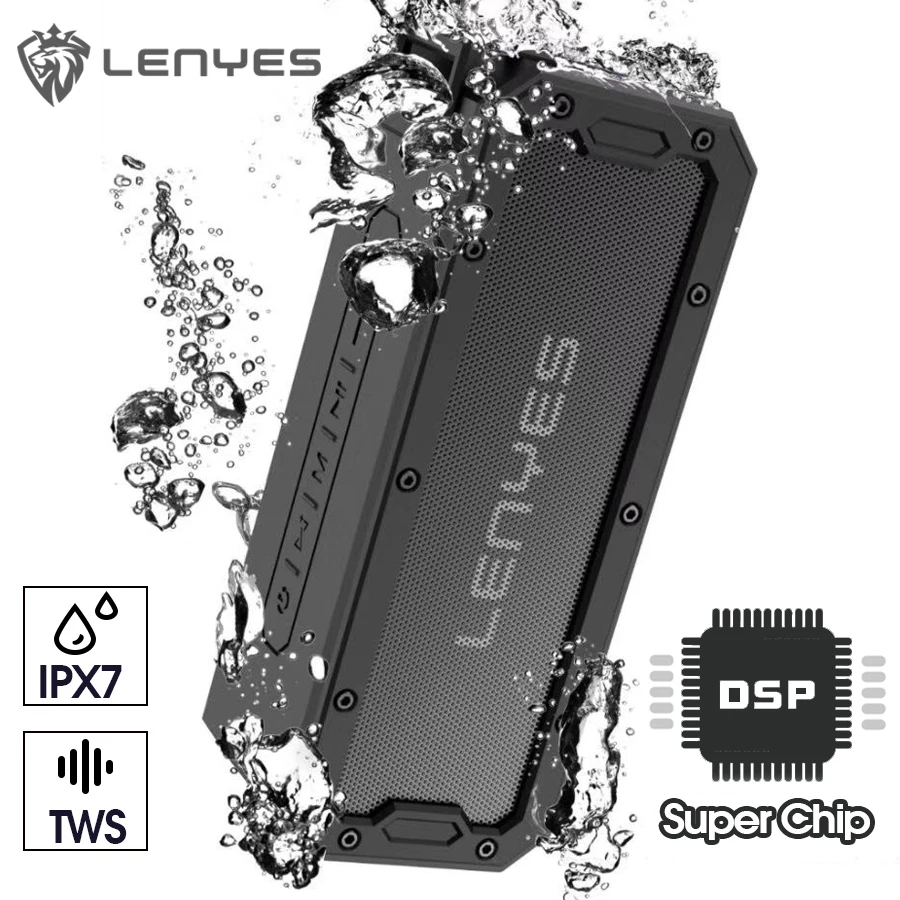 Lenyes 28 часов воспроизведения музыки колонки 40 Вт тяжелый бас стерео Bluetooth IPX 7 открытый беспроводной сабвуфер для телефона компьютера S108