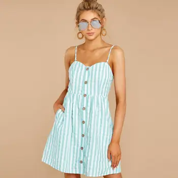 

Chic Camisole Striped Dresses for Women Summer Beach Dresses Big Bow Striped Backless High Waist Dress Sundress #20
