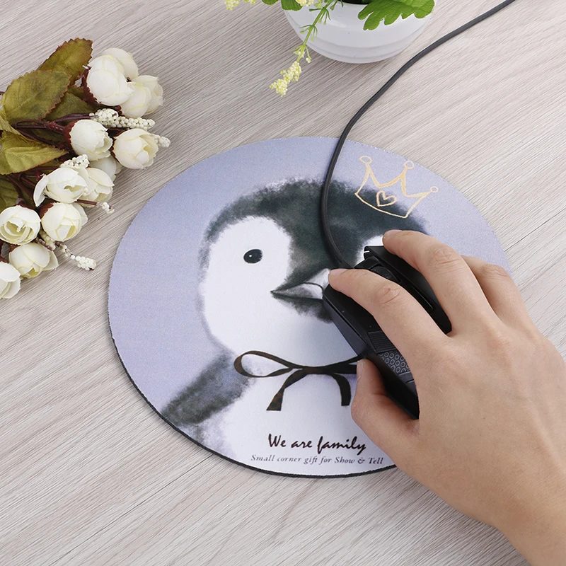 Cartoon Animal Pattern Mouse Pad Round Mousepad Office Mice Pad Rubber Home Computer