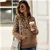 SHEIN фланелевый контрастный Леопардовый свитер на молнии с плюшевой подкладкой, пуловер для женщин на осень и зиму, повседневные толстовки с воротником-стойкой