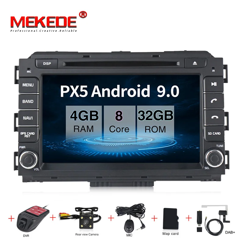 MEKEDE 4G ram 32G rom Android 9,0 автомобильный мультимедийный плеер для Kia Carnival. Sedona Автомобильный gps навигатор dvd-плеер - Цвет: 32G   Camera DVR DAB