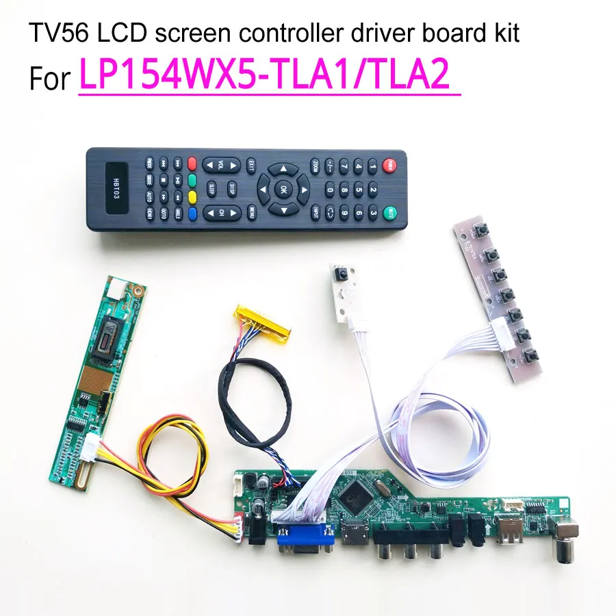 Для LP154WX5-TLA1/TLA2 HDMI VGA USB AV RF ЖК-панель монитор LVDS 1CCFL 30Pin T. V56 привод карты клавиатура+ пульт+ инвертор комплект