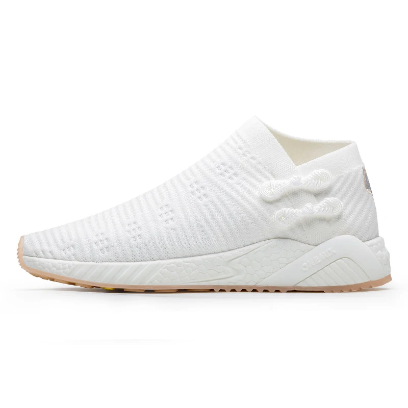 White Orange CP ONEMIX носки Спортивная обувь для мужчин легкие дышащие женские кроссовки трикотажные вамп Прочная резиновая подошва носки-lik кроссовки - Цвет: White Orange CP