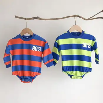 

2020 New Baby Clothes Striped Baby Girls Bodysuit Letter Print Infant Boys One Piece Jumpsuit Toddler Girl Clothes