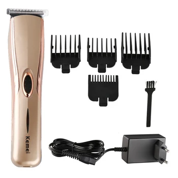 

Kemei Rechargeable Men Hair Trimmer with 4 combs rose gold electric hair clipper shaver razor luxury hair cutting machine