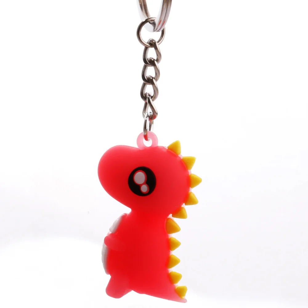 watermelon red Cute Cartoon Doll Keychain Mini Dinosaur Keychain Bag Mobile Phone Pendant - Цвет: watermelon red