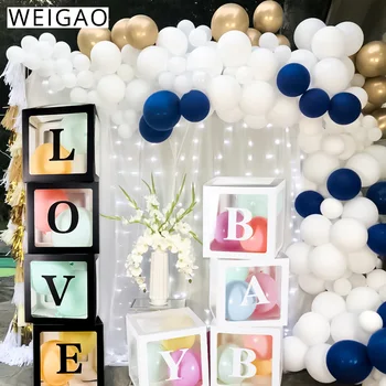 

WEIGAO Transparent Balloon Box Holder Latex Balloons Arch Garlands Baby Shower Boy Girl Party Baloon Garlands Hanging Babyshower
