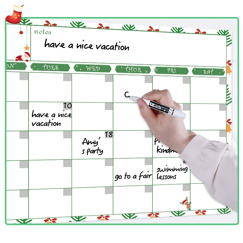 Стираемый Магнитный Адвент Рождество календарь время Организатор расписание планирования письма доска сообщений Рождество наклейки на холодильник магниты