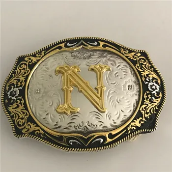 

1Pcs Golden N Initial Letter Belt Buckles Luxury Mens Metal Buckle Fit 40MM Belts