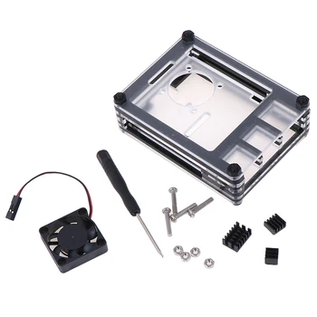 

Acrylic Case with Cooling Fan Heatsinks for Raspberry Pi 4B