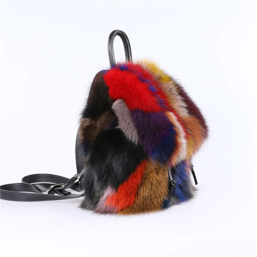 cool backpacks accessories	 New Arrival Fashion Women's Fox Fur Backpack Real Fur Fur Shoulder Bag Girl's Luxury Bags Multicolor stylish eco friendly backpacks