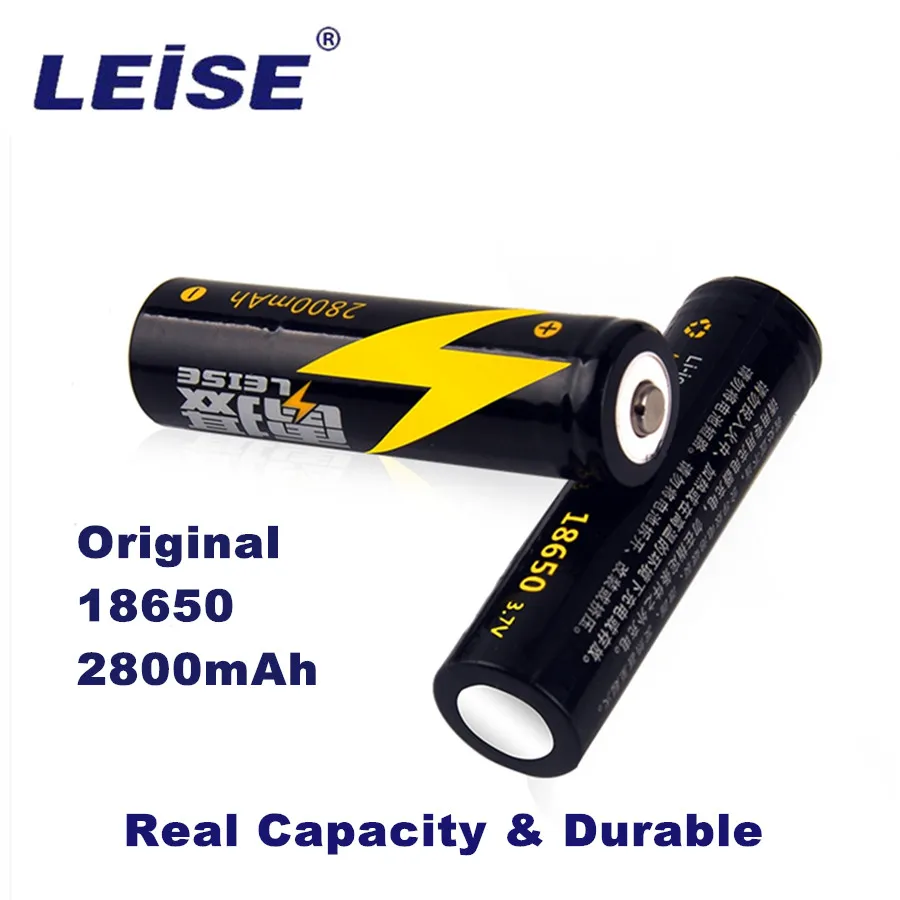 

New Original 18650 2800mah Rechargeable Lithium Battery 3.7v Real High Capacity With universal Charger For Flashlight headlamp