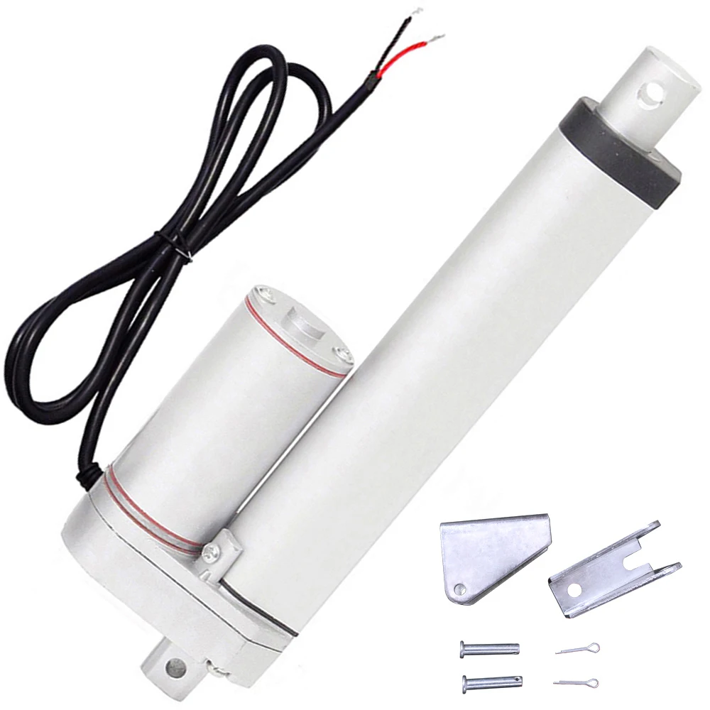 Электрический линейный привод и монтажные кронштейны 200 мм/8 дюймов 12 В