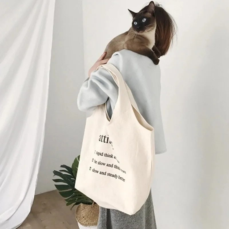 

Canvas bag ins Korean version of simple large-capacity shoulder womens handbags and purses bags for women 2019