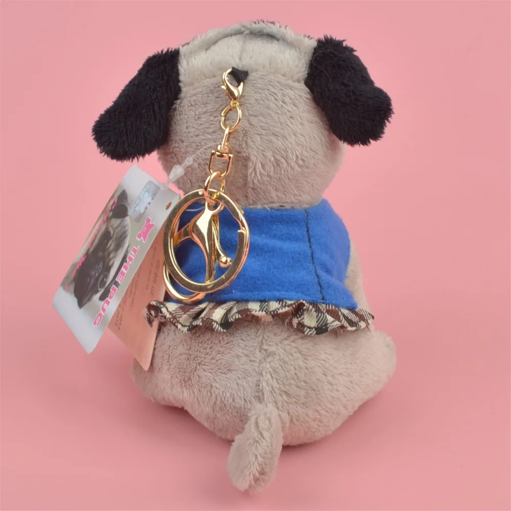 Мопс собака животные чучела кулон брелок плюшевая игрушка, щенок украшение для рюкзака брелок/брелок подарок