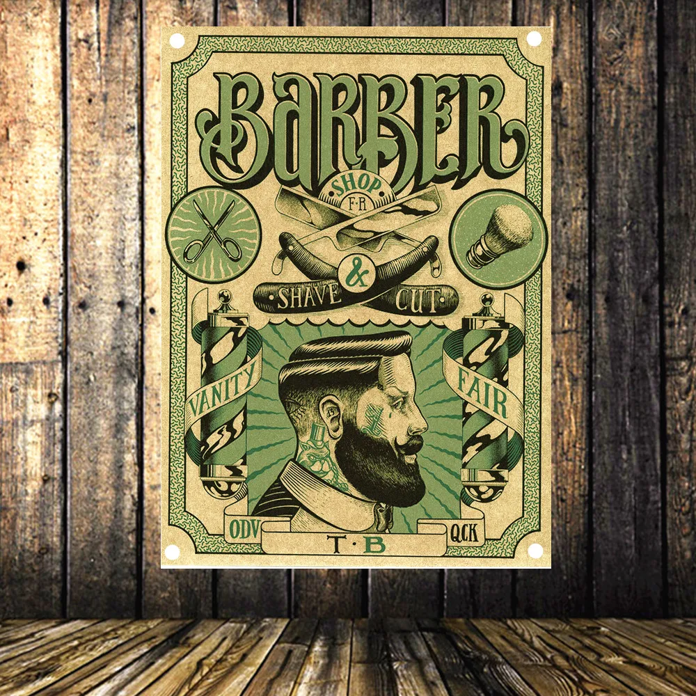 Уход за волосами! Прическа Парикмахерская вывеска магазина винтажный Декор