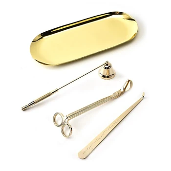 

4 in 1 Candle Accessory Set -Candle Wick Trimmer,Wick Dipper, Wick Snuffer ,Tray 67JB
