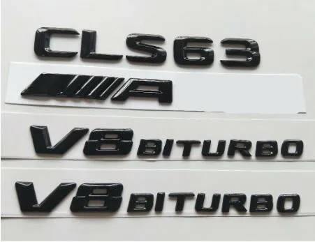 Блестящие черные 3D буквы CLS63 Для AMG V8 BITURBO эмблемы значки для Mercedes - Цвет: Gloss Black