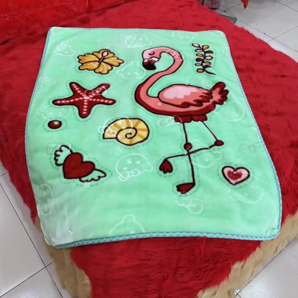 flamingo 100*125 см мультяшный слон Фламинго мягкий микрофибровый плюш одеяло детское Флисовое одеяло для дивана-кровати самолет путешествия пледы - Цвет: flamingo