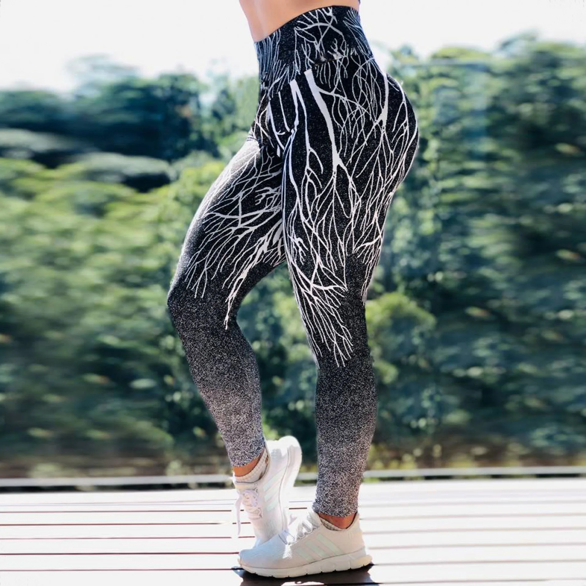 Новые Леггинсы пуш-ап женская готическая одежда для фитнеса тренировок