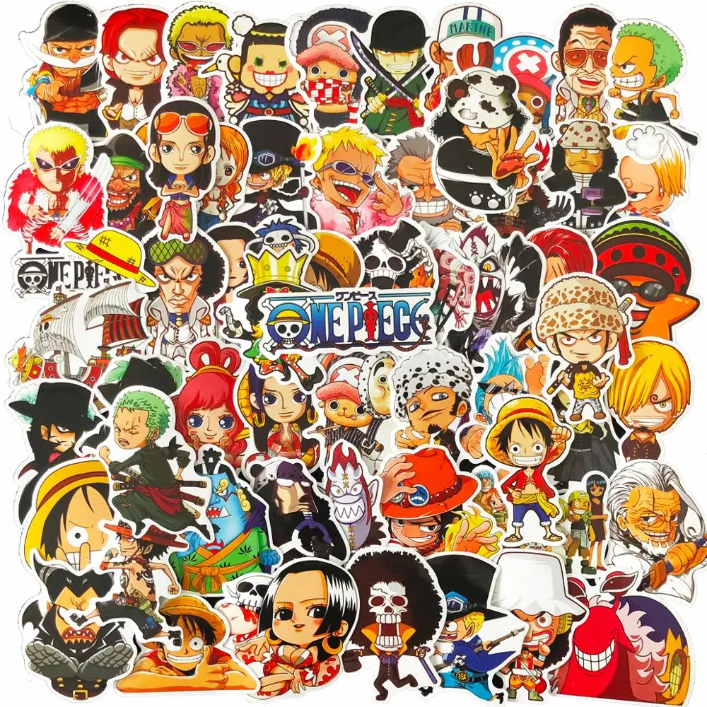 60 шт one piece Luffy Граффити стикер s ПВХ водонепроницаемый для ноутбука Наклейка на