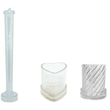 

3pcs Candle Making Moulds Baking Moulds Diy Craft Tools - 1pcs Rod shape & 1pcs Spiral and 1pcs Heart shape