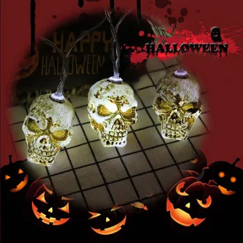 

1.5M String LED Light Halloween Skull Bone Light String Light String Decoration Light 10 LED Party Garden Decorative Supplies