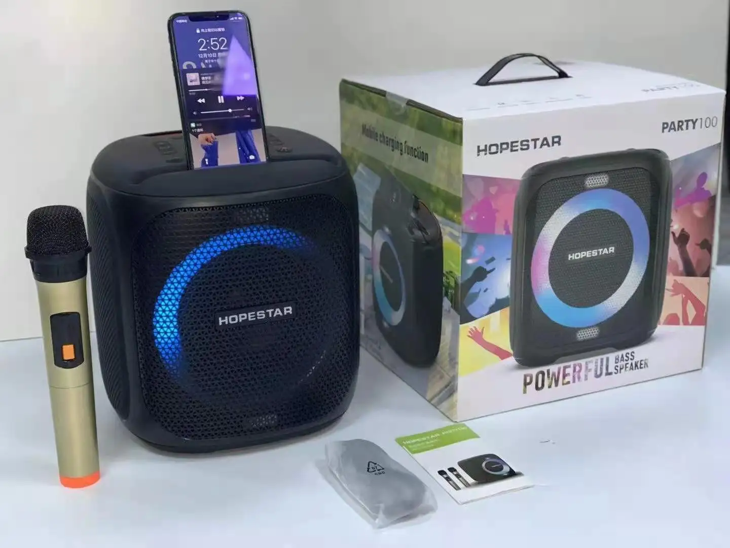 Polaroid Tower Lights Standing Speaker Bluetooth Black Multi