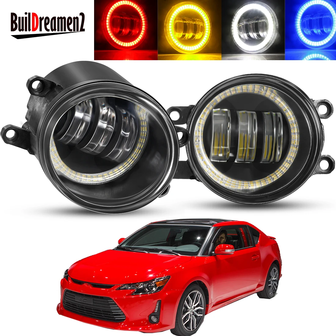 

2 X Angel Eye Fog Light Assembly Car Left + Right LED Lens Fog Daytime Running Lamp DRL 30W H11 12V For Scion tC 2011 2012 2013