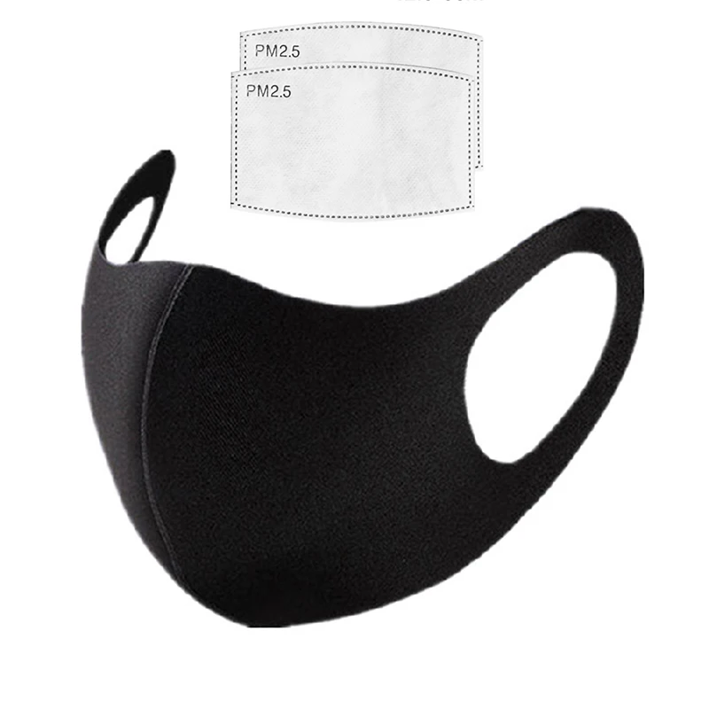 

Cotton Black Mask mouth face Masks Anti PM2.5 dust Mouth Mask Activated Carbon Filter korean Mask Fabric Face Masks
