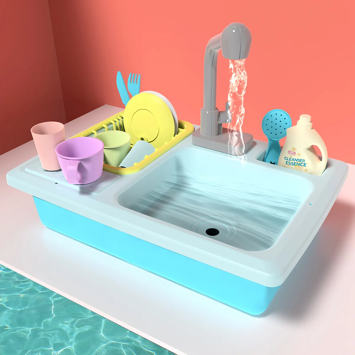 

Plastic Simulation Electric Dishwasher Sink Pretend Play Kitchen Toy Set Children Kids Puzzle Early Education Toys Birthday Gift