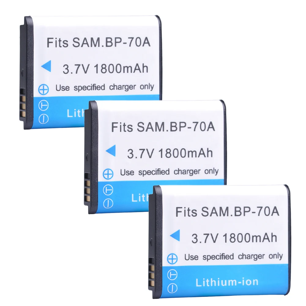 

1800mAh BP-70A BP 70A BP70A Rechargeable Battery For Samsung ES65 ES70 ES71 ES73 ES74 TL105 TL110 PL100 SL50 SL600 Camera