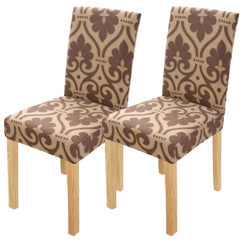 

2PCS Modern Removable soft Stretch Dining Chair Cover Banquet Seat Protector Slipcover for Home party weddding