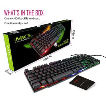 

Gaming Keyboard USB Wired Keyboard LED Backlit 104 Keys Mechanical Keyboard 19 Keys Anti-Ghosting