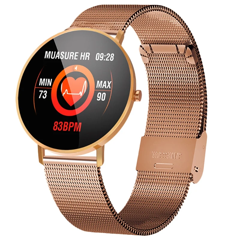 AMS-New Smart Watch F25 Smart Bracelet Full Screen Contact GPS Tracker Heart Rate Blood Pressure Step Smart Bracelet Sports Wate - Цвет: Gold