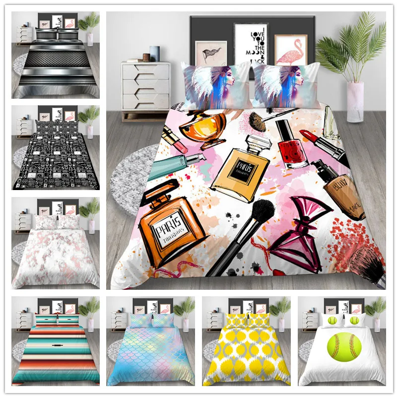 

Colourful Stripe Bedding set Twin Full Queen Size 2/3pcs with pillowcase Bedding Suit simple style of Bed Cover Suit