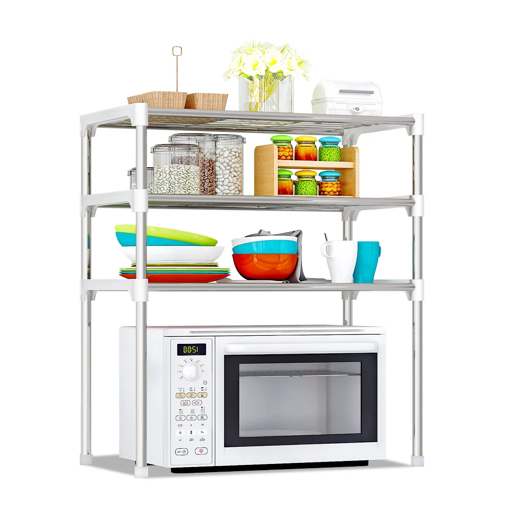 

Hot New Kitchen Storage Shelf Rack Microwave Oven Shelving Unit Storage Holder & Rack for Kitchen Bathroom DesktopDisplay Shelf