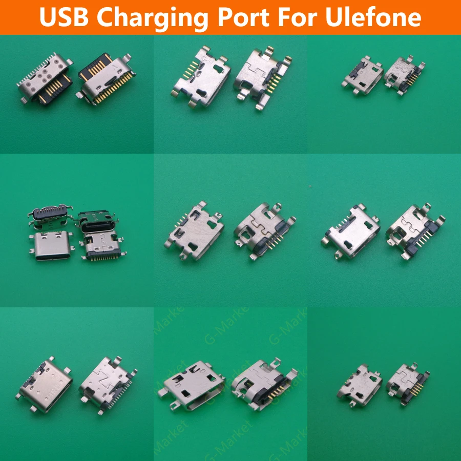 2pcs Micro Usb Charging Port Connector Usb Port Socket Replace Part For