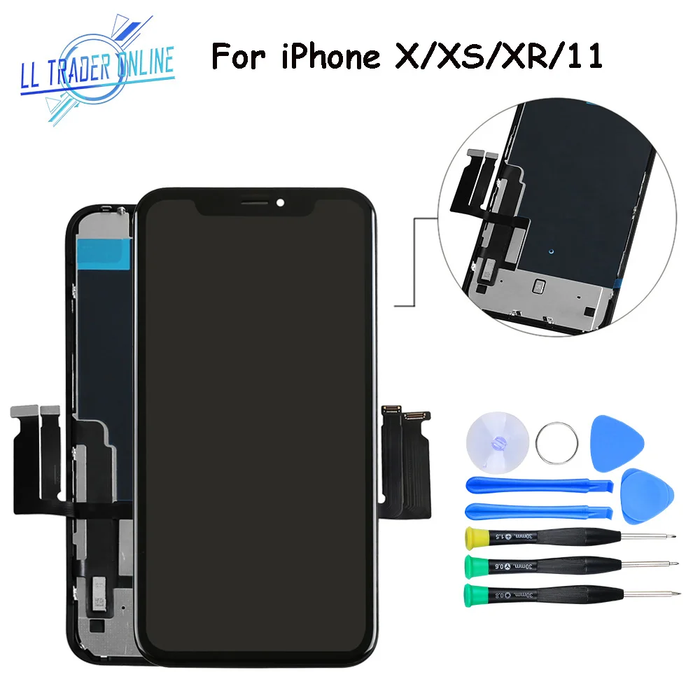 

OLED Display For iPhone XR X XS 11 LCD Touch Screen Replacement TFT Pantalla 3D Touch For iPhone X XR 11 LCD Assembly Digitizer
