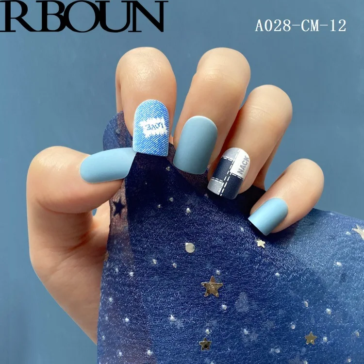 Nail Art Пресс на ногти Поддельные Советы с резиновыми полосками продается гроб