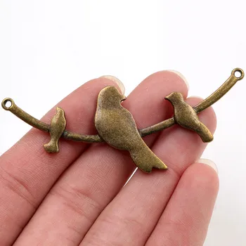 

68x36mm 3pcs Antique Bronze Plated Three Birds Style Connector Handmade Charms Pendant:DIY for bracelet necklace-Q7-32