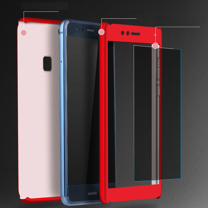 Роскошный 360 Полный Чехол стеклянный чехол для Huawei Honor V10 mate 10 Pro P10 lite plus 7X Y7 Y5 ударопрочный жесткий чехол со стеклом