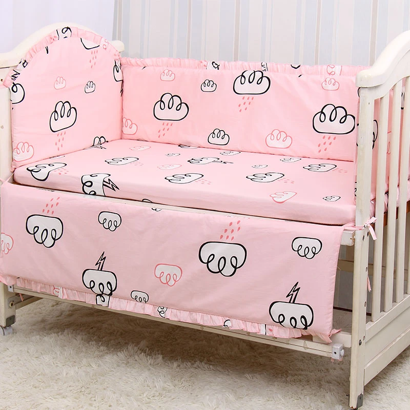 Kit De Literie En Coton Pour Bebe Linge De Lit Pour Garcon Et Fille Articles De Decoration Pour Bebe 4 Pare Chocs Drap Housse D Oreiller 6 Pieces Aliexpress