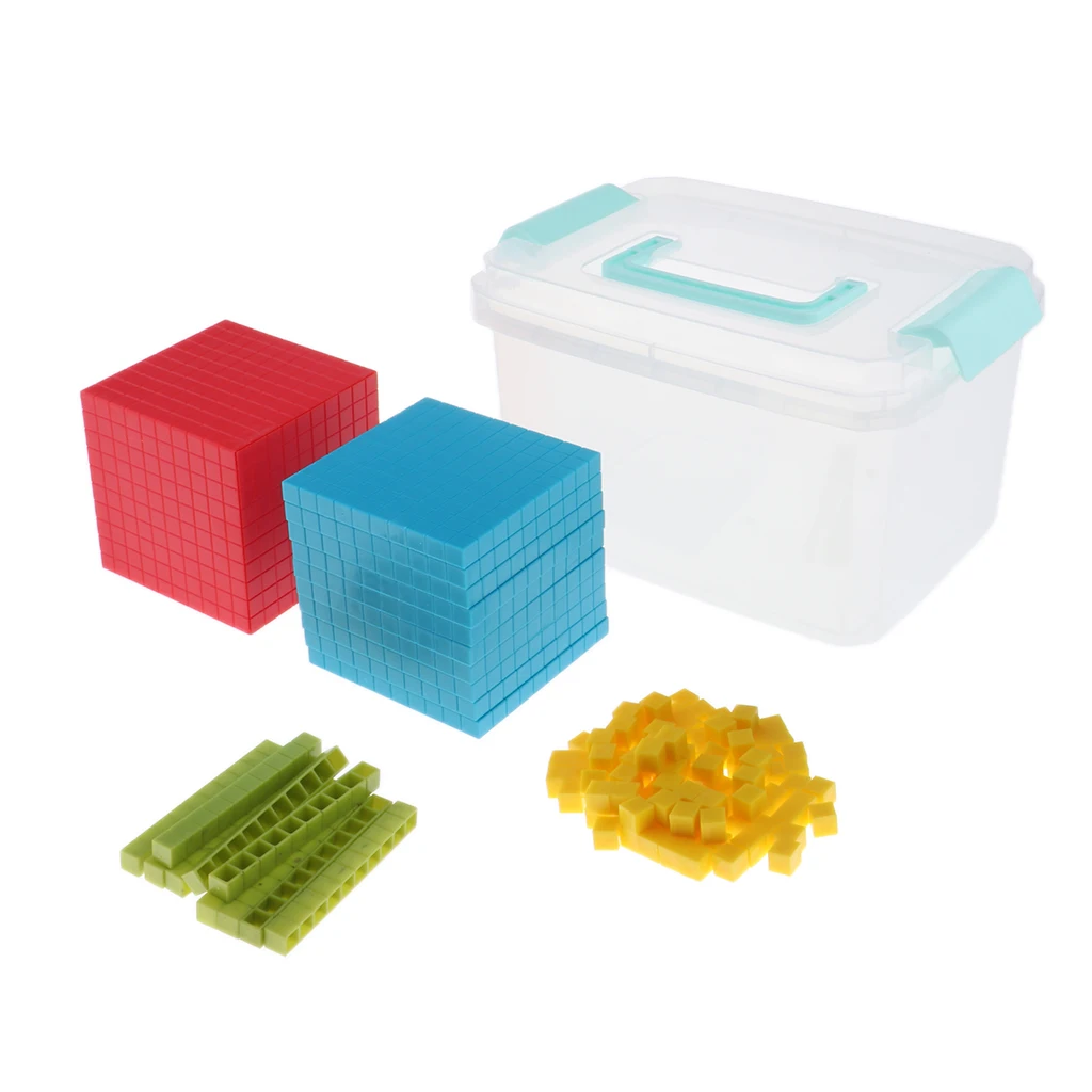 Mathematical Toys Decimal Early Childhood Education Teaching Aids - Decimal Group System Puzzles 121 Blocks with Storage Box