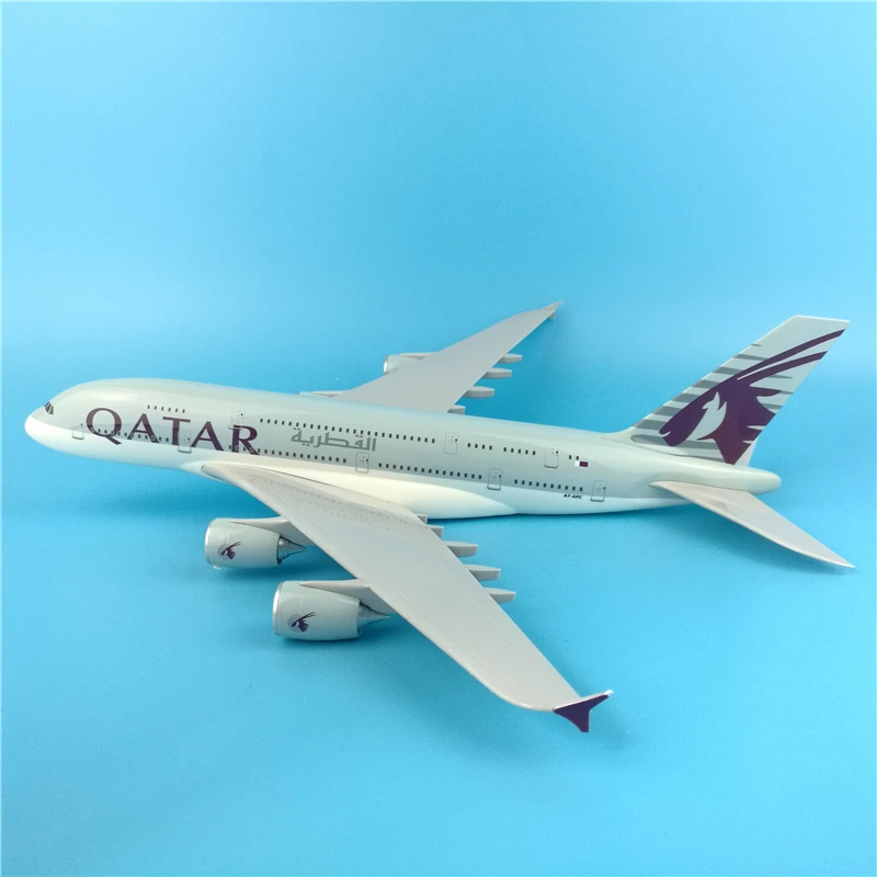 1:200 масштаб Airbus A380 катарский самолет модель 37 см самолет сплав самолет W база коллекционный дисплей пластиковая игрушка Коллекция подарок
