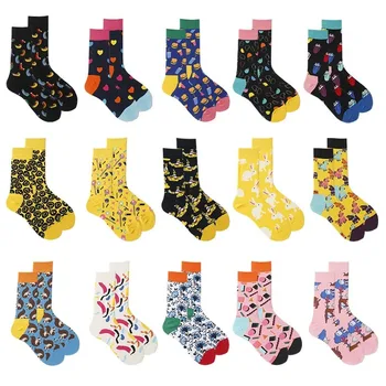 

Harajuku Creative Colorful Cartoon Pattern Crew Socks Women 100 Carton Funny Casual Thermal Crazy Personalised Socks Japanese