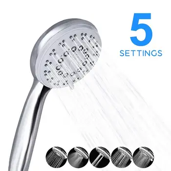 

5 modes ABS plastic Bathroom shower head big panel round Chrome rain head Water saver Classic design Shift shower head Nozzle 4p