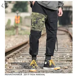 Privathinker мужские повседневные Лоскутные Брюки карго 2019 мужские осенние уличные джоггеры корейские свободные мужские камуфляжные брюки